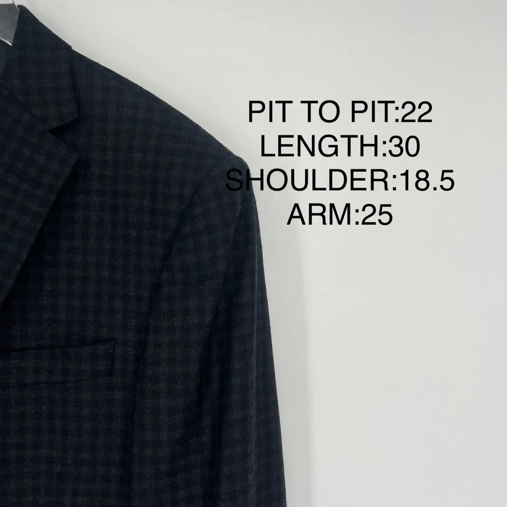 Z Zegna Blazer Mens 52R Wool‎ Plaid Drop 7 Blue Preppy Classic Designer